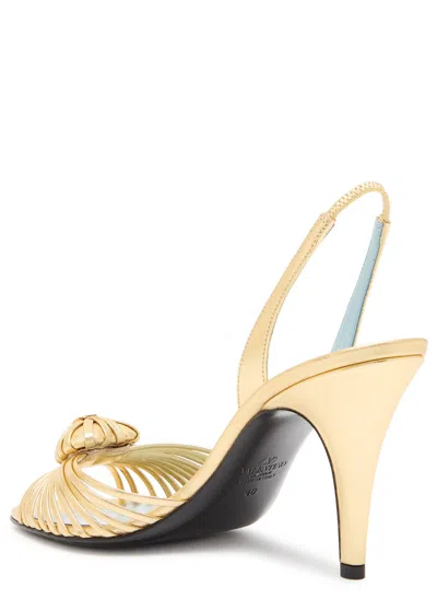 Valentino Royal Heart 65 Leather Slingback Sandal In Gold