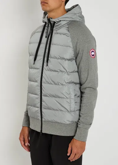 Canada Goose Hybridge Huron Hooded Shell And Cotton Jacket In Gray