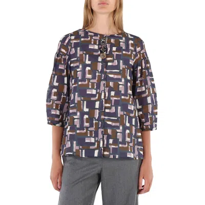 Max Mara Ladies Poloma Cotton-poplin Shirt In Blue
