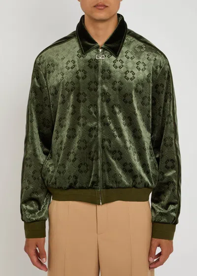 Givenchy Monogram-jacquard Velvet Jacket In Green