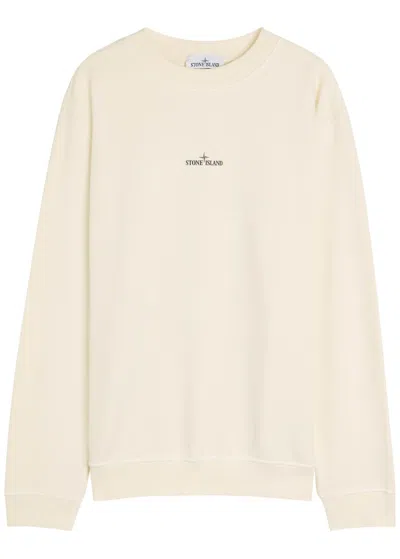 Stone Island Mens Desert Graphic-print Crewneck Cotton-jersey Sweatshirt In Neutral