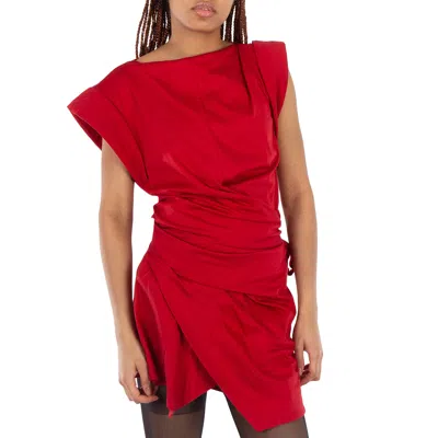 Isabel Marant Ladies Red Maisan Draped Cotton T-shirt In Red