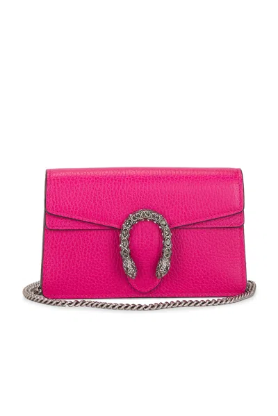 Pre-owned Gucci Super Mini Dionysus Shoulder Bag In Pink
