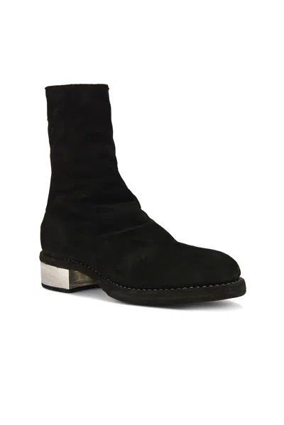 Guidi Metal Heel Back Zip Boot In Black