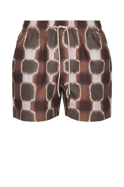 Oas Brown Sable Totemic Swim Shorts In Brown