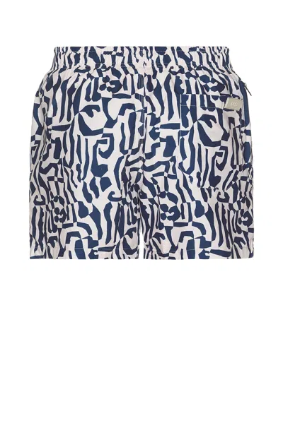 Oas Marbling Swim Shorts In Blue
