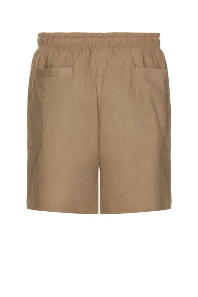 Oas Taupe Linen Shorts In Brown