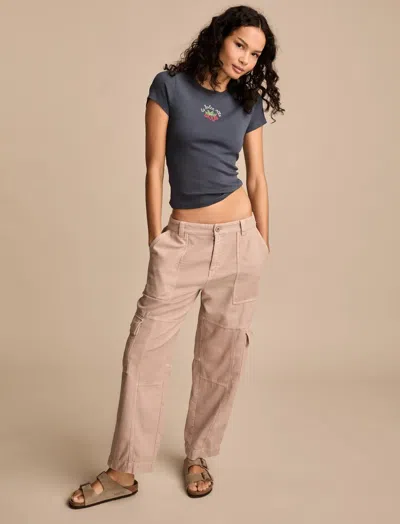 Lucky Brand Women's Straight Leg Slub Cargo Pant In Gold