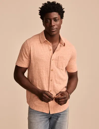 Lucky Brand Men's Linen Short Sleeve Button Up Shirt In Neutral