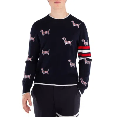 Thom Browne 4-bar Stripe Grosgrain Loop Jumper In Blue