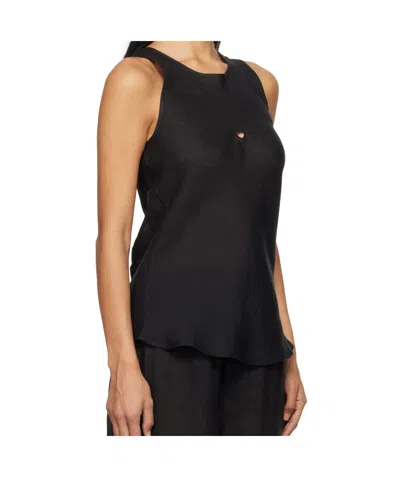 Baserange Round Neck Sleeveless Vest In Black