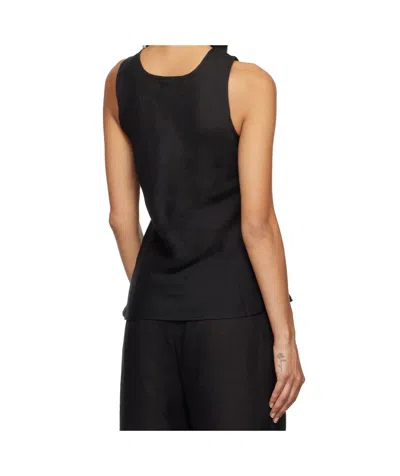 Baserange Round Neck Sleeveless Vest In Black