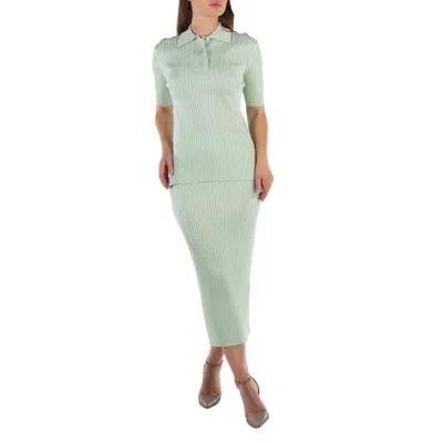 Jil Sander Ladies Apple Ribbed-knit Midi Skirt In Green