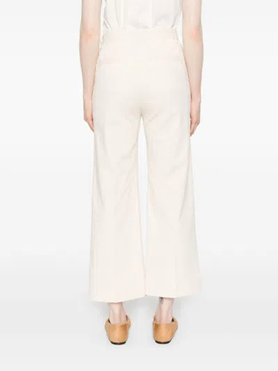Polo Ralph Lauren Wide-leg Cotton Trousers With Concealed Fly In Neutral