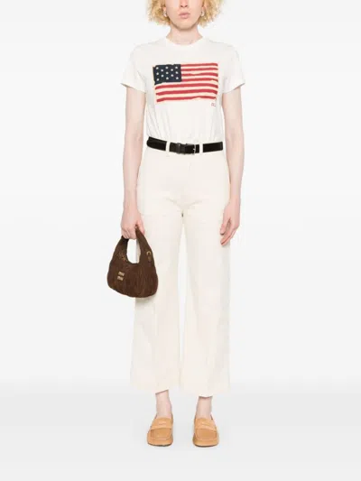 Polo Ralph Lauren Wide-leg Cotton Trousers With Concealed Fly In Neutral