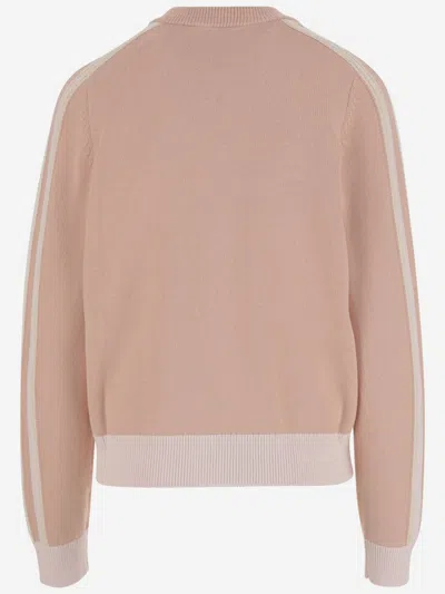 Maison Kitsuné Cotton Blend Jacket With Crew Neck In Pink