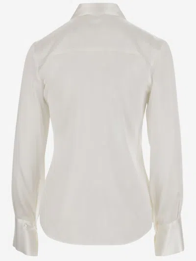 Fit F.it Stretch Silk Shirt With Pointed Collar In Gray