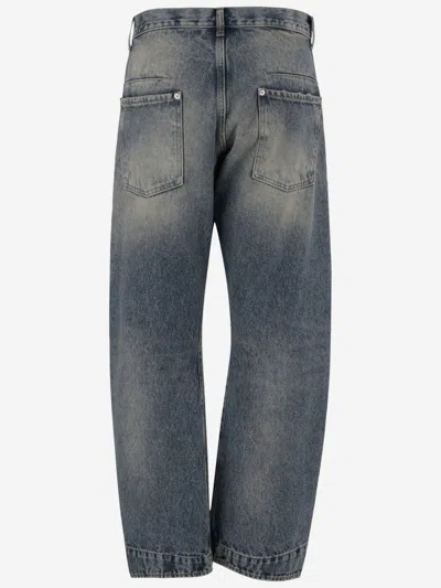 Armarium Washed Denim Jeans With Classic Five-pocket Design In Blue