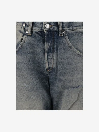 Armarium Washed Denim Jeans With Classic Five-pocket Design In Blue