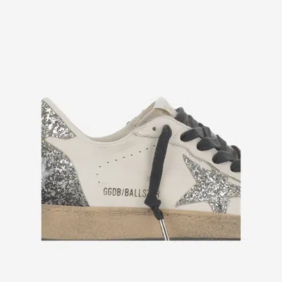 Golden Goose Ball Star Sneakers In Vintage Effect Leather And Suede With Glittered Star And Heel Tab