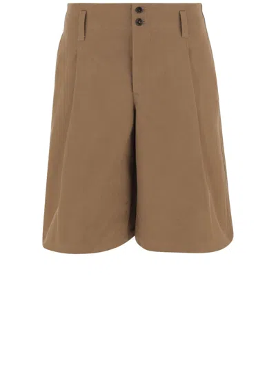 Chloé Brown Cotton Short Pants With High Waist In Brown