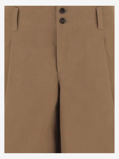 Chloé Brown Cotton Short Pants With High Waist In Brown