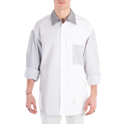 Thom Browne Funmix Oversized Long Sleeve Shirt In White