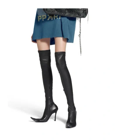 Balenciaga 110mm Alaska Over-the-knee Boots In Black