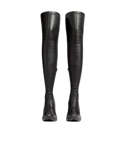 Balenciaga 110mm Alaska Over-the-knee Boots In Black
