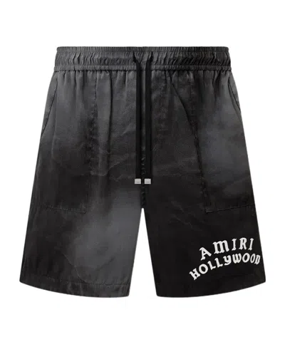Amiri Logo-embroidered Silk Shorts