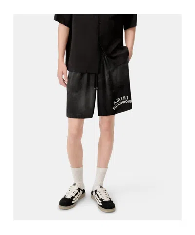 Amiri Logo-embroidered Silk Shorts