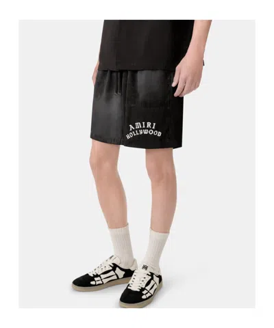 Amiri Logo-embroidered Silk Shorts