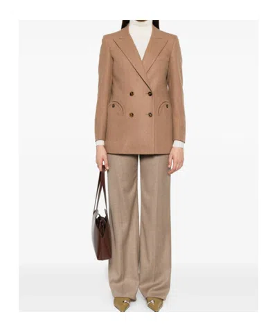 Blazé Milano Cholita Double-breasted Blazer In Brown