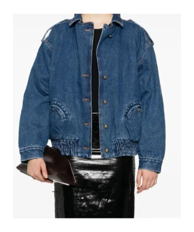Blazé Milano Elasticated Pocket Denim Jacket In Blue