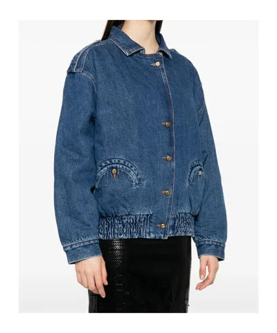 Blazé Milano Elasticated Pocket Denim Jacket In Blue