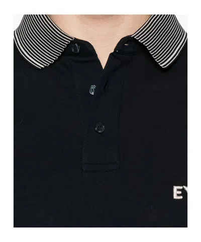 Emporio Armani Piqué Polo Shirt With Super-embossed Ea Embroidery In Black