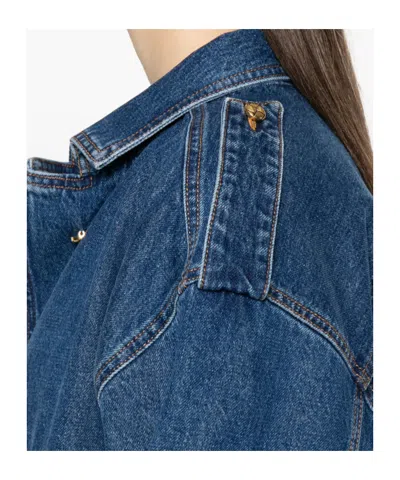 Blazé Milano Elasticated Pocket Denim Jacket In Blue
