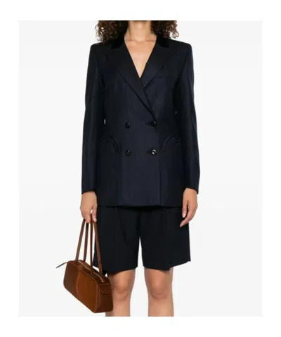 Blazé Milano Resolute Everyday Velvet-collared Double-breasted Blazer In Blue