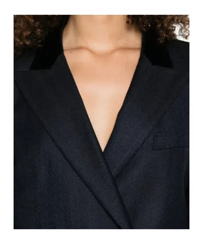 Blazé Milano Resolute Everyday Velvet-collared Double-breasted Blazer In Blue