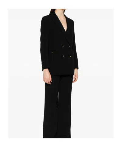 Blazé Milano Double-breasted V-neck Blazer In Black