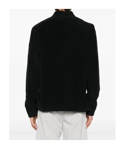 C.p. Company C.p.company Corduroy Buttoned Utility Overshirt In Black