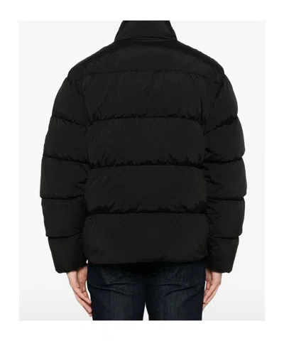 C.p. Company Puffy Orange Jacket With High Collar In Black