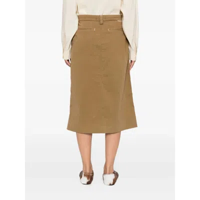 7 For All Mankind Contrast-stitching Midi Skirt