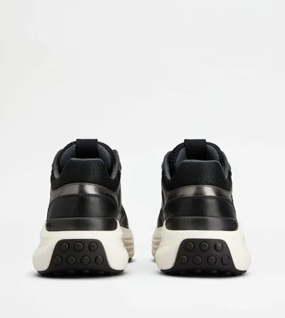 Tod's Round Toe Lace-up Sneakers With Mesh Panels