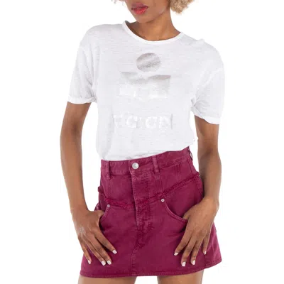 Isabel Marant Étoile Koldi Linen Logo T-shirt In White