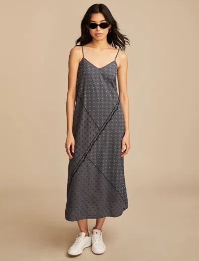 Lucky Brand Women's Textured Patchwork Dress In Black