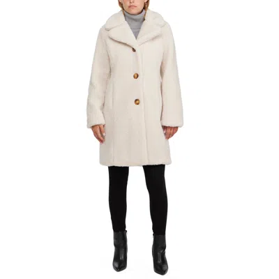 Ellen Tracy Women's Sherpa Teddy Coat With Notch Collar
