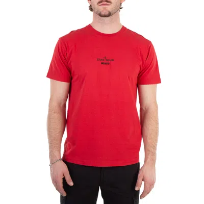 Stone Island Archivio Print Slim-fit Cotton T-shirt In Red