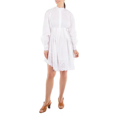 Rabanne Embroidered Lace Detailed Shirt Dress In White