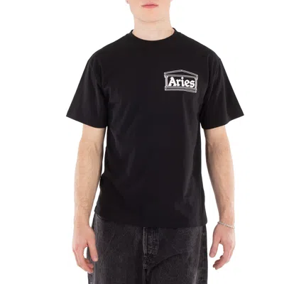 Aries Logo-print Cotton T-shirt In Black